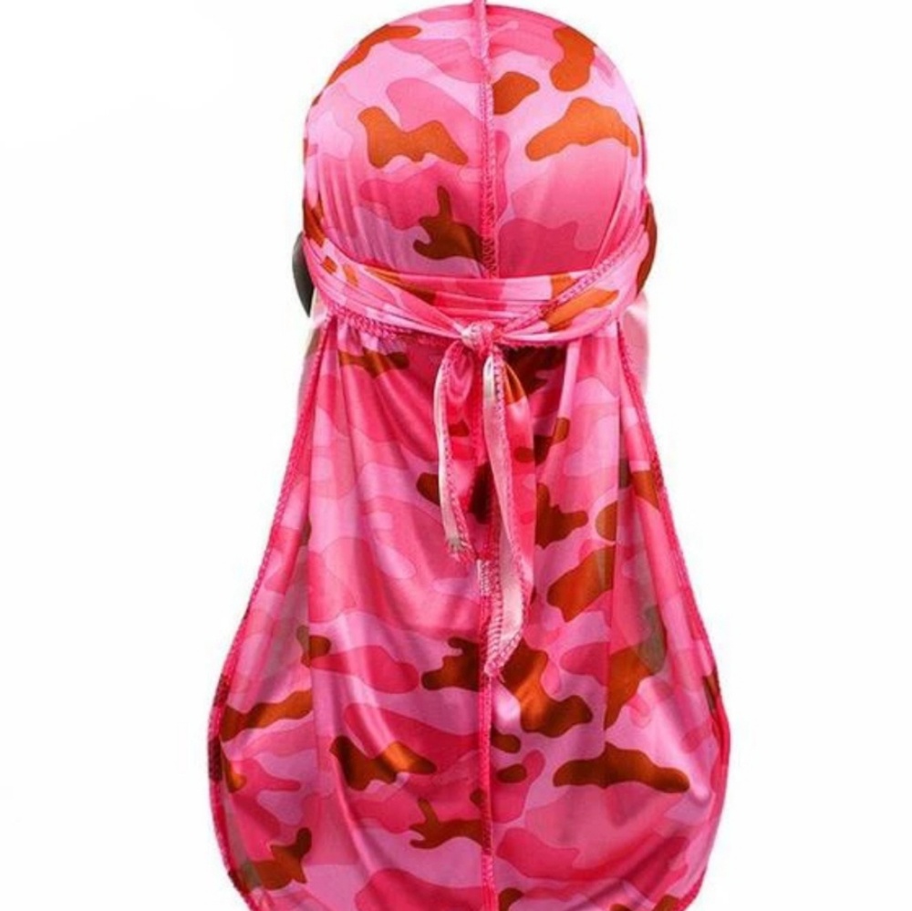 Silky Camo Durag - Extra Long - 360 Spinning Waves